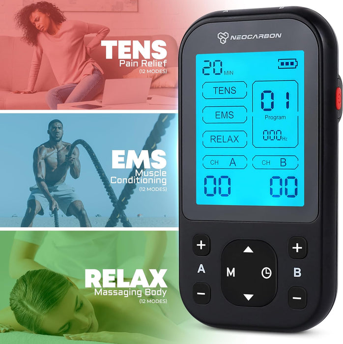 NEOCARBON TENS PRO EMS PULSE MUSCLE STIMULATOR