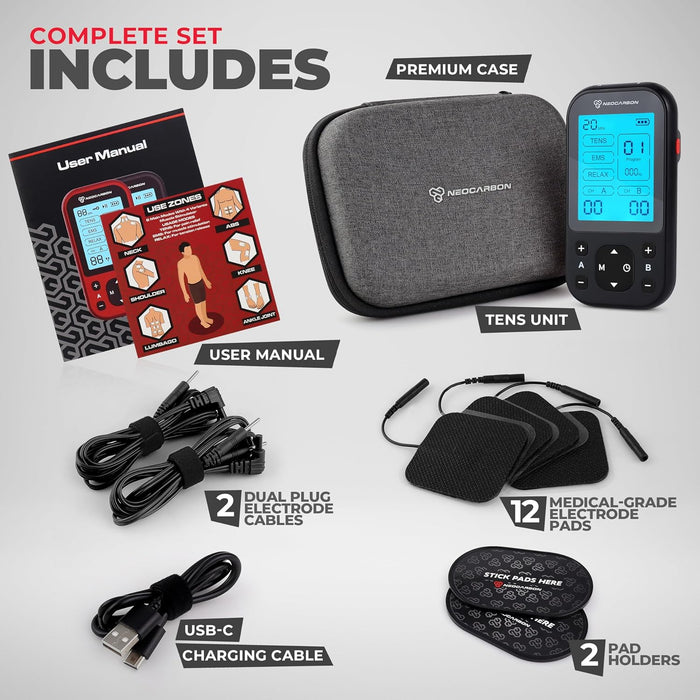 NEOCARBON TENS PRO EMS PULSE MUSCLE STIMULATOR