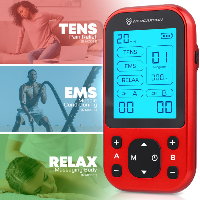 NEOCARBON TENS PRO EMS PULSE MUSCLE STIMULATOR