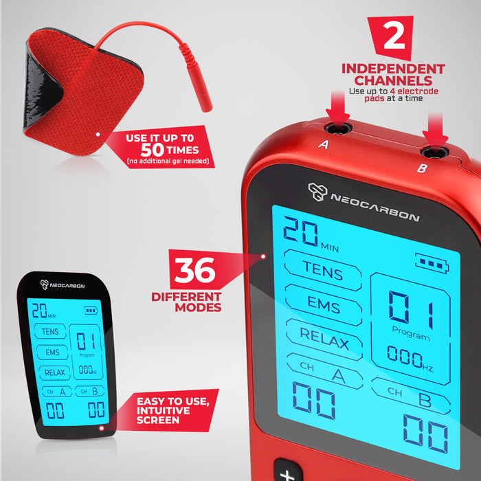 NEOCARBON TENS PRO EMS PULSE MUSCLE STIMULATOR