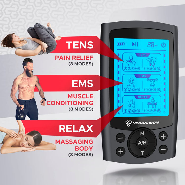 NEOCARBON TENS EMS PULSE MUSCLE STIMULATOR Space Gray