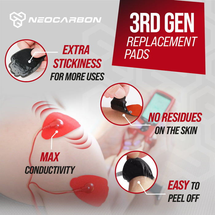NEOCARBON TENS REPLACEMENT PADS for TENS STANDARD