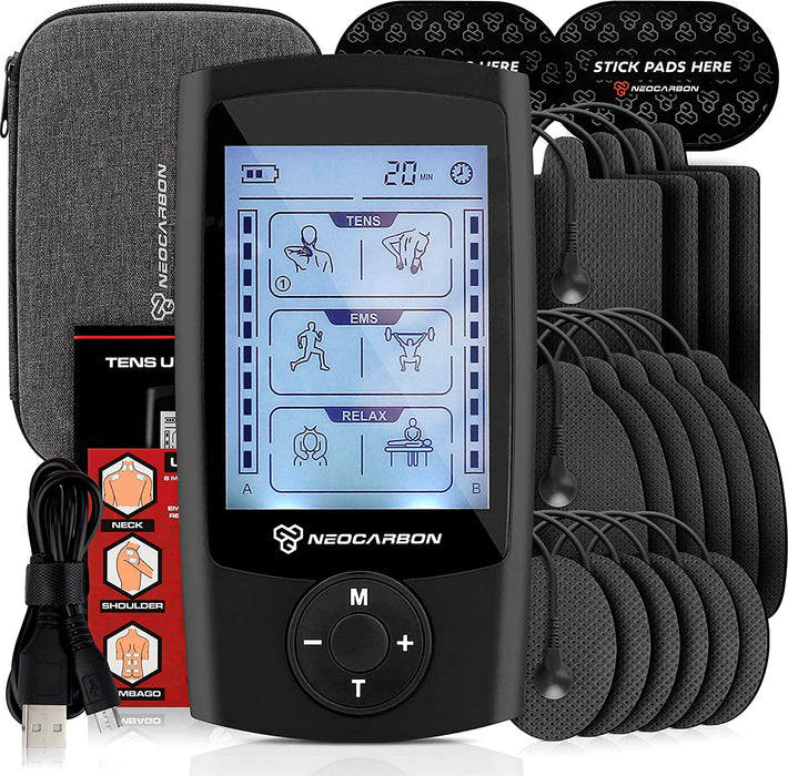 TENS Unit Muscle Stimulator Electric Shock Therapy for Muscles Dual Channel  TENS EMS Unit Electronic Pulse Massager with 24 Modes Physical Therapy