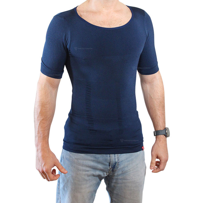 Compression Shapewear Shirt for Men, Buy Posture Shirts Online, Slimming  T Shirts for Sale, Order White Half Sleeve T Shirt
